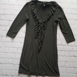 Spense Grey Ruffle Light Sweater Dress Sz Small